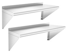 Stainless Steel Shelf 12" x 36" - 2 Pack 300 lb Wall Mounted Commercial Stain...