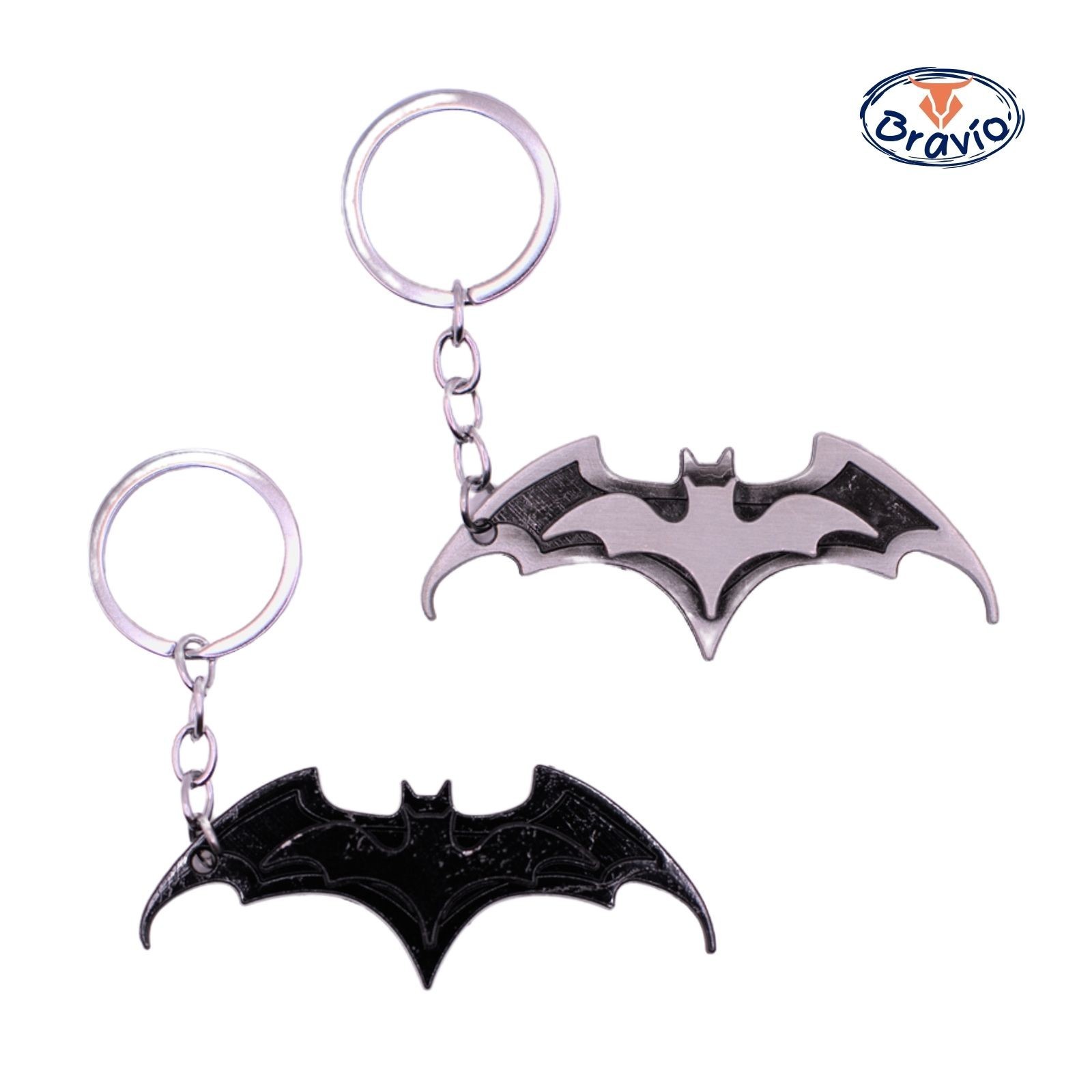 LLAVERO BATMAN LOGO MURCIÉLAGO RELIEVE 3D - 7,5 X 2,5 CM