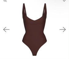 Skims Core Sculpt Plunge Thong Bodysuit Cocoa XS Extra Small New BNWT