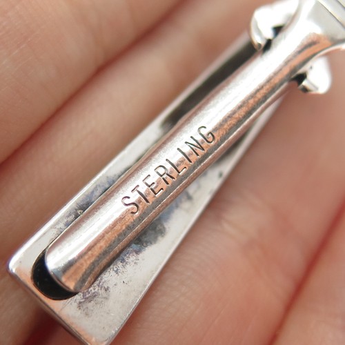 925 Sterling Silver Vintage Engraved Tie Clip - Afbeelding 8 van 8