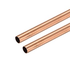 Copper Round Tube 6mm OD 0.2mm Wall Thickness 300mm Length Pipe Tubing 2 Pcs