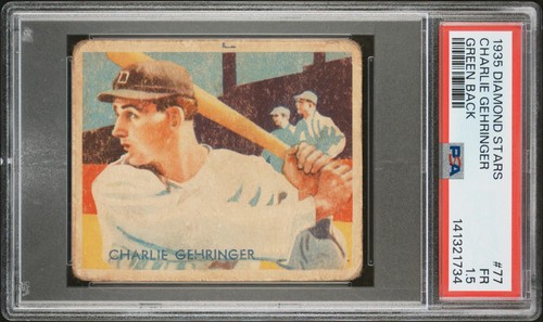 Charlie Gehringer [Green Back] #77 1935 Diamond Stars card
