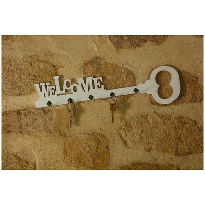 Schlüsselbrett Shabby Look Welcome Hakenleiste Schlüsselboard HTI-Living