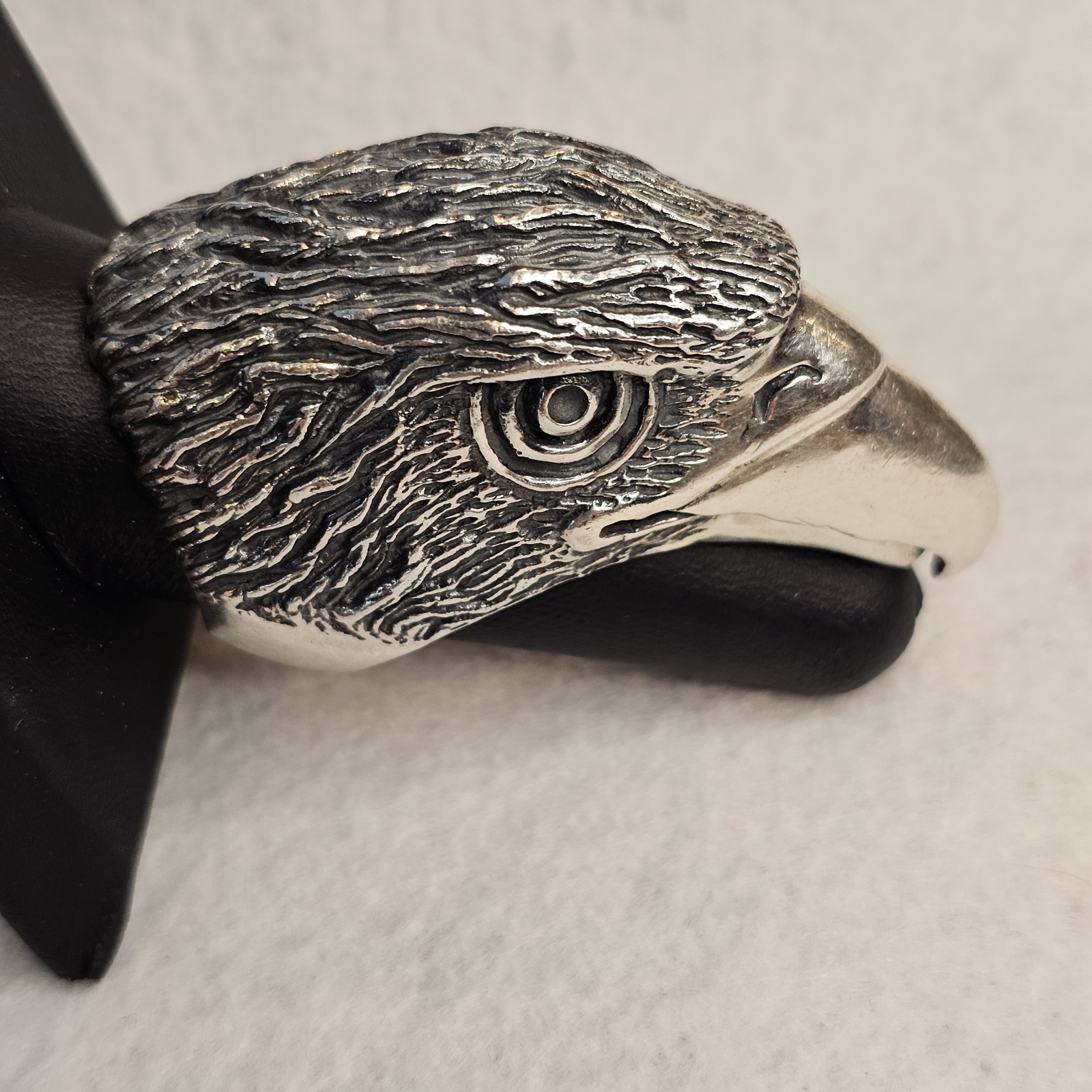 Massive Sterling Silver Eagle Head Ring 925 Heavy… - image 9