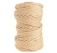5MM x 197 Feet Natural Jute Twine, 12Ply Twisted Jute 200FT/60M -0.2IN/5MM
