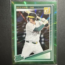 2025 Panini Donruss Green Holo Laser Nick Kurtz #154 Athletics Baseball