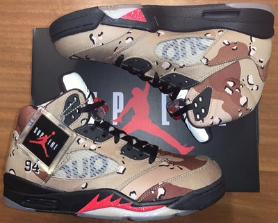 Size 11.5 - Supreme x Air Jordan 5 Retro Desert Camo for sale
