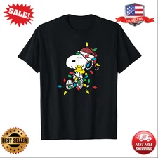 Peanuts - Snoopy Woodstock Christmas Lights T-Shirt