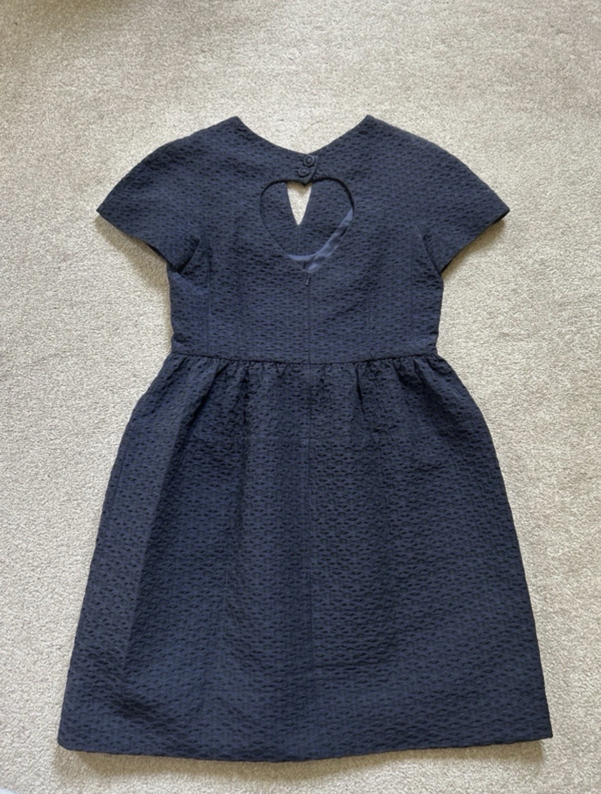 Orla Kiely Navy Embossed Flower Dress Size 8-10 image 5