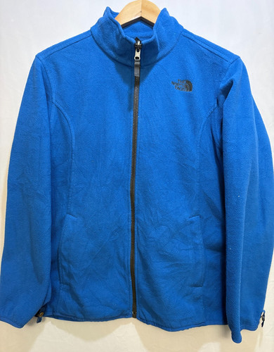 The North Face Fleece Jacket Boys Blue Full-Zip Long Sleeve Outdoor Logo L 14/16