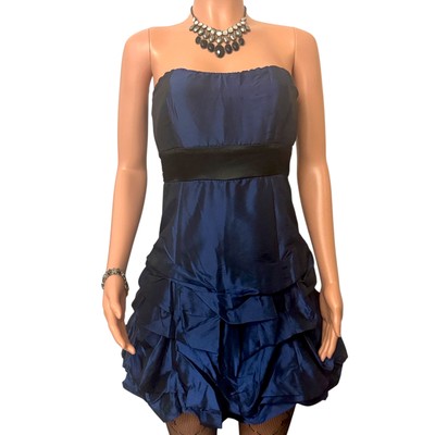 Strapless Blue Dress  Sz M Gothic Glam Y2K Fairy Grunge Party Cocktail Whimsy