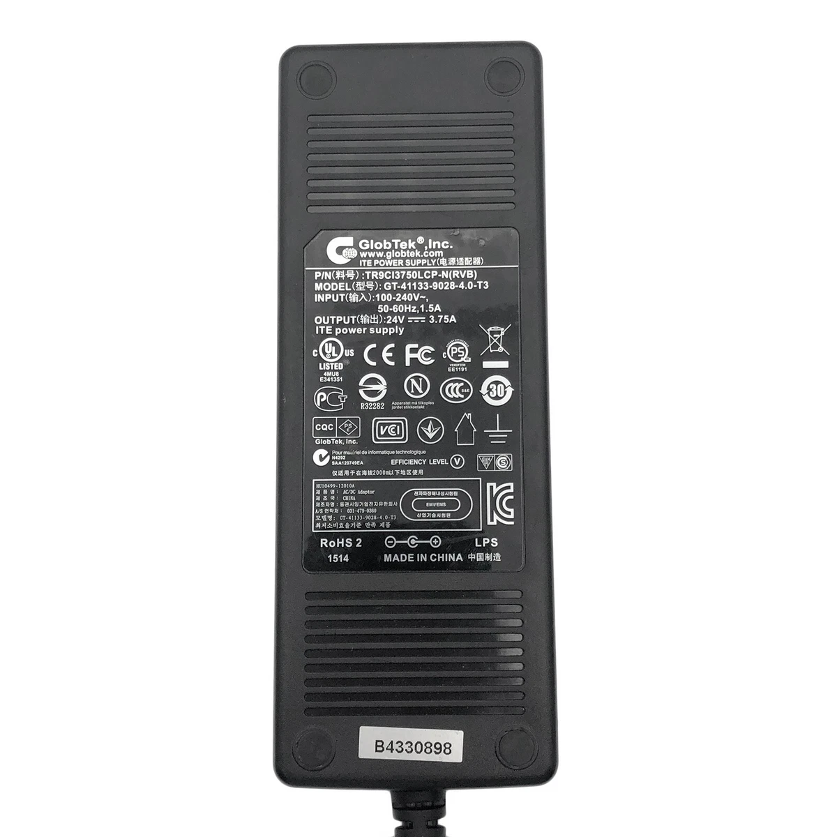 Genuine GlobTek GT-41133-9028-4.0-T3 AC Power Supply Adapter 24V 3.75 w/Cord