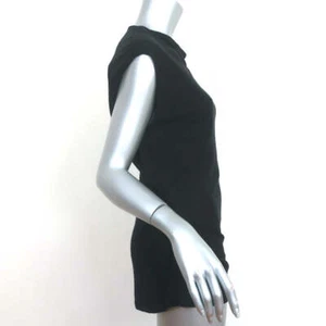 Givenchy Asymmetric Snap-Side Top Black Cashmere-Blend Jersey Size 38