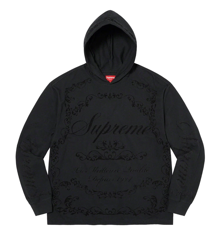 T shirt à capuche Supreme Celelebé floqué L/S   Noir SS23   Homme XL