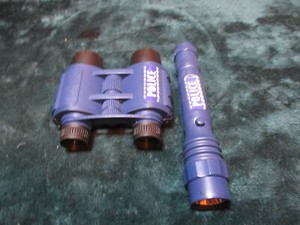 Unbranded Childrens Police Flashlight and Binoculars Blue Plastic Works
