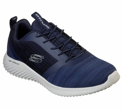skechers memory foam mens blue