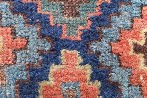 Antique Worn Hand Made Traditional Oriental Wool Blue Brown Long Runner 253x90cm - Picture 11 of 13