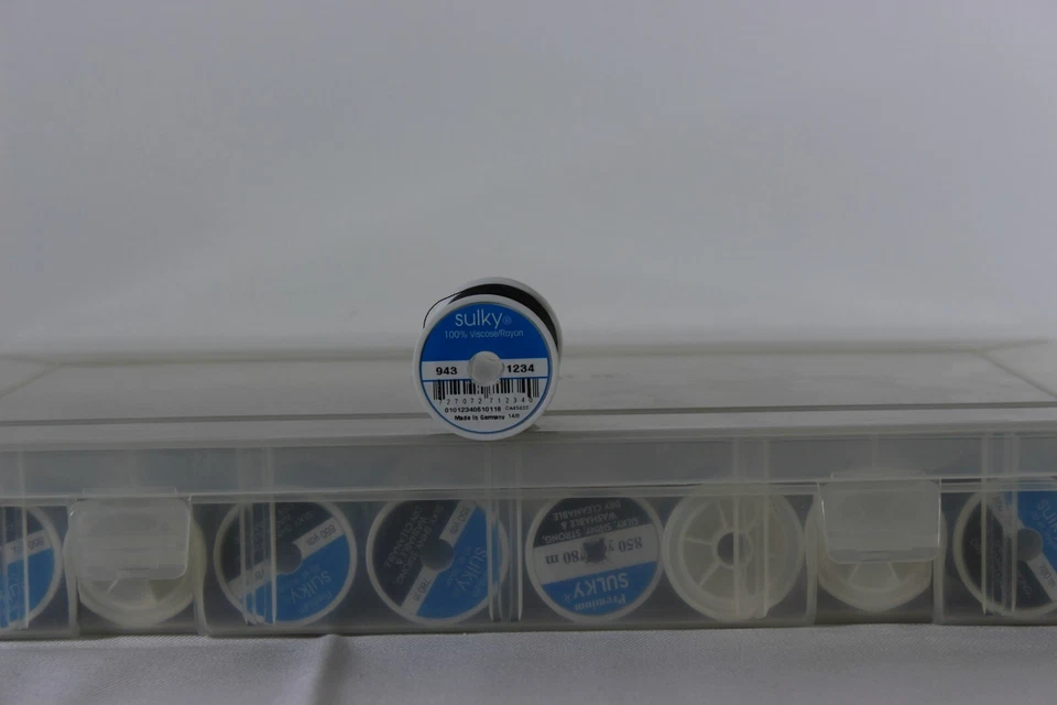 Plano Supply Box W/38 White Gray Black Shades Rayon Sulky Embroidery Thread - Image 3 of 3