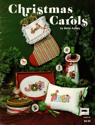 Christmas Carols Counted Cross Stitch Bette Ashley Joy, Peace, Bottle Bumper NOS