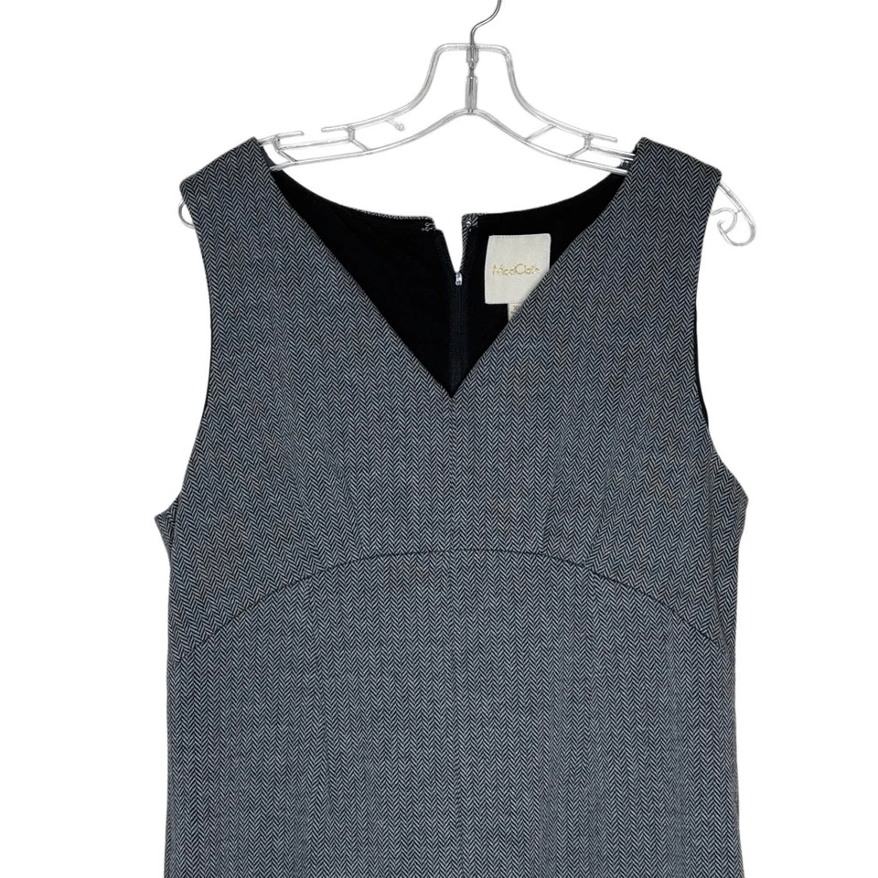Modcloth Gray Sleeveless Shift Dress Size XL V-neck Herringbone Pattern - Image 2 of 4