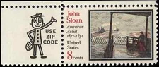 US Scott # 1433, The Wake of the Ferry, John Sloan, 1971 8¢ Stamp, MNH