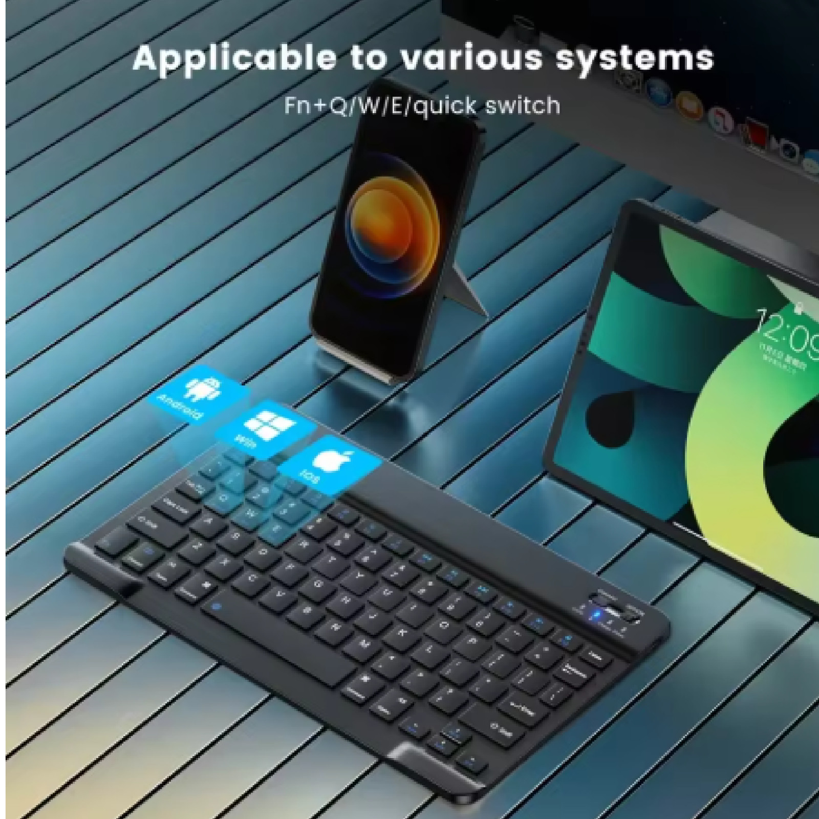 Clavier sans fil Android Windows Linux clavier Bluetooth pour ordinateur fixe et portable