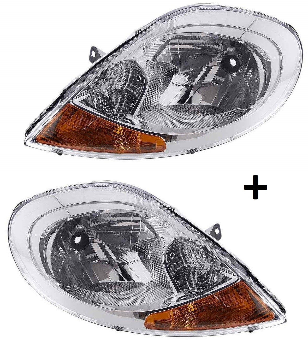 Phare avant gauche et droit H4 chrome pour Trafic et Vivaro 2007