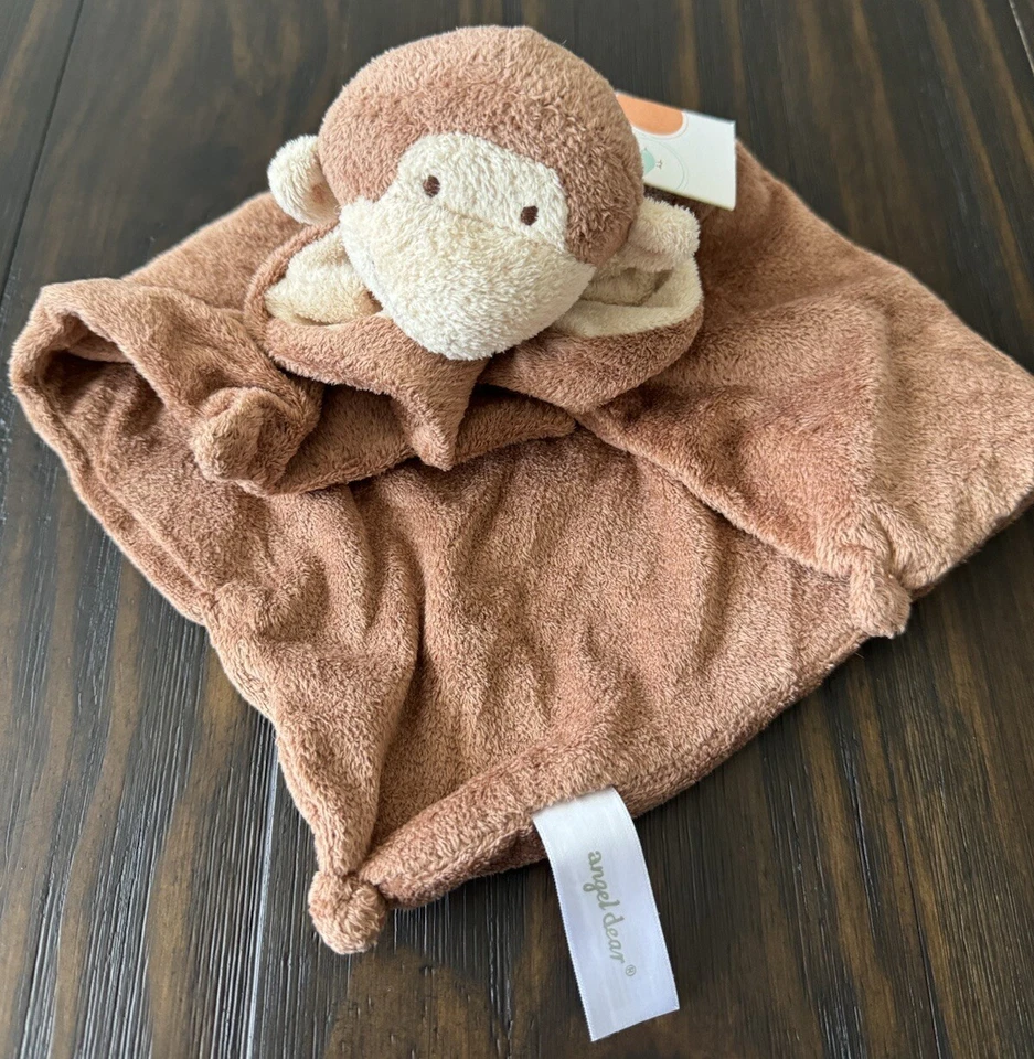 Angel Dear Monkey Lovie одеяло/защитное одеяло. Ультрамягкий коричневый плюшевый. - Изображение 2 из 4