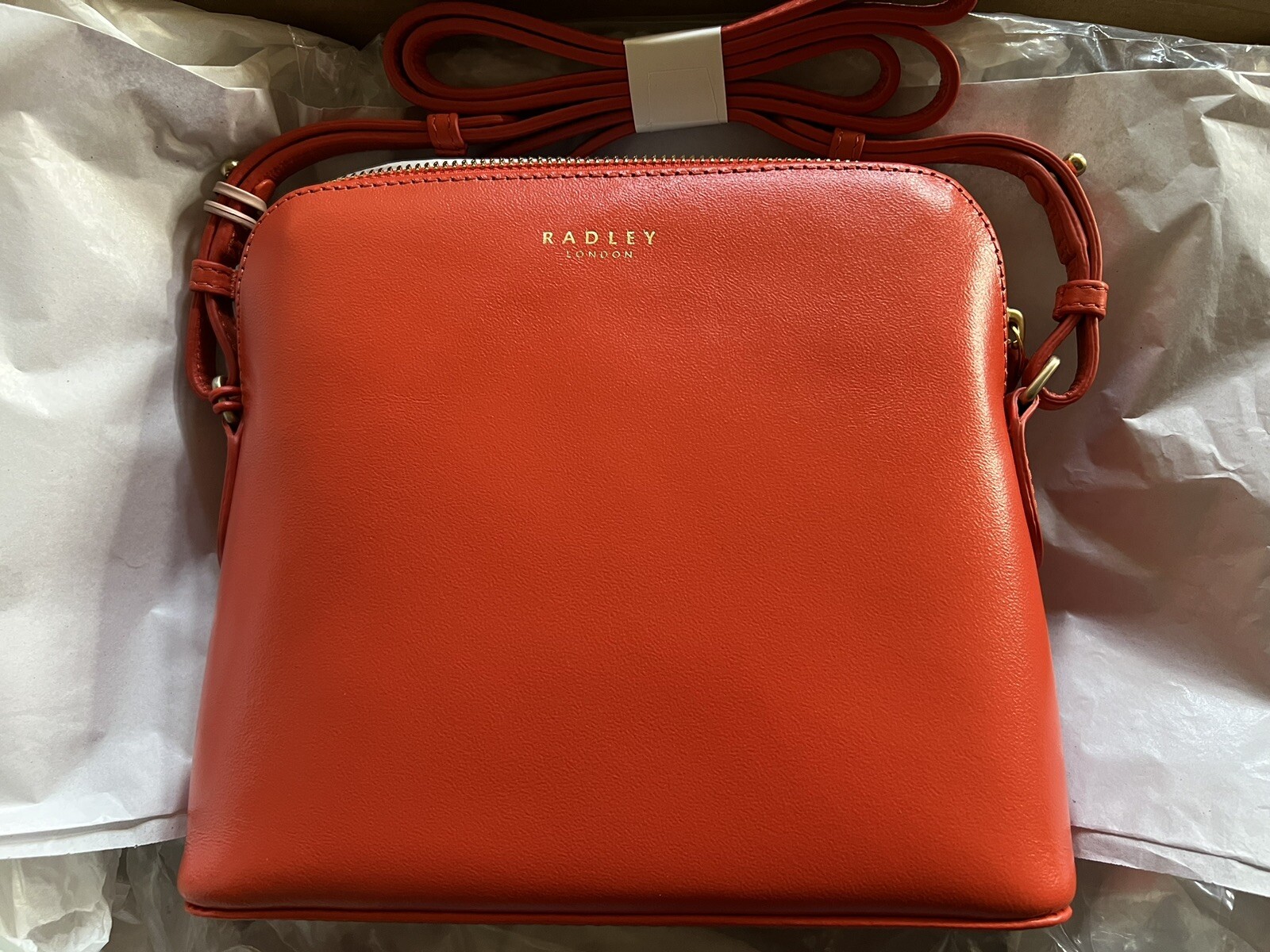 NEW Radley London Small Millbank Leather ZipTop Crossbody Orange 63210RXH eBay