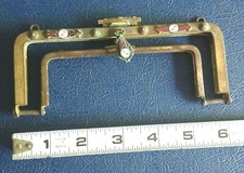 Antique Purse Frame Brass  Enamel.