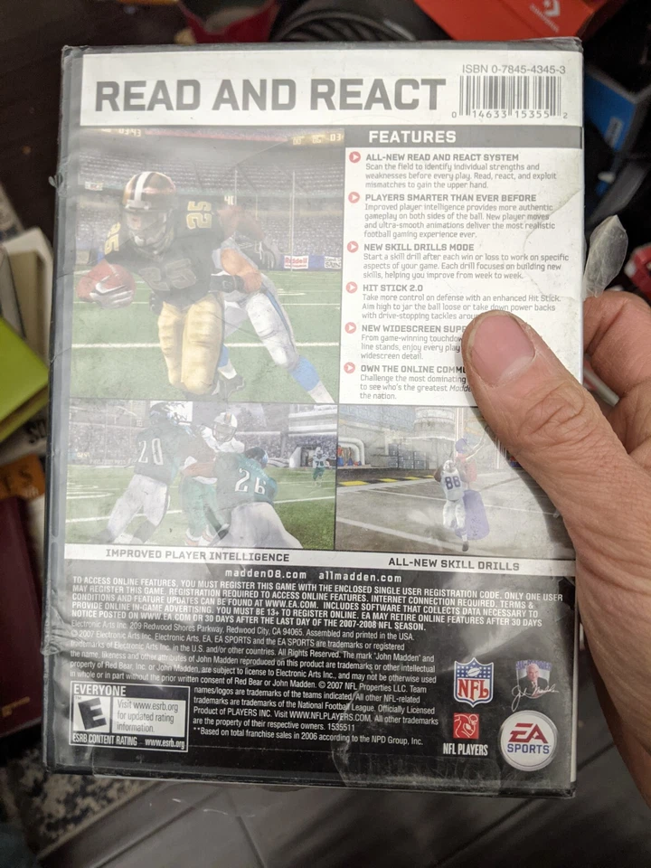 Madden NFL 08 (Windows PC DVD, 2007) -  New Damaged SEALED - Big box Vince Young - Image 4 of 4