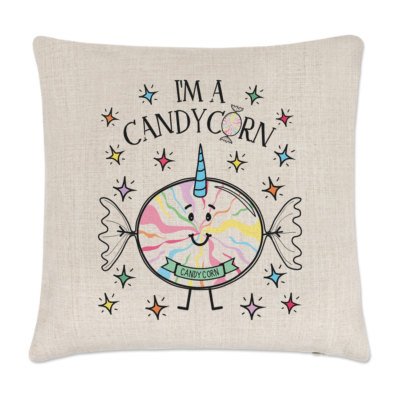I'M A Candycorn Leinen Kissenbezug - Lustig Candy Einhorn Magischer Scherz