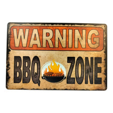 Warning BBQ Zone Sign / BBQ Signs / Garage Sign / Man Cave / Gifts For Dad Signs