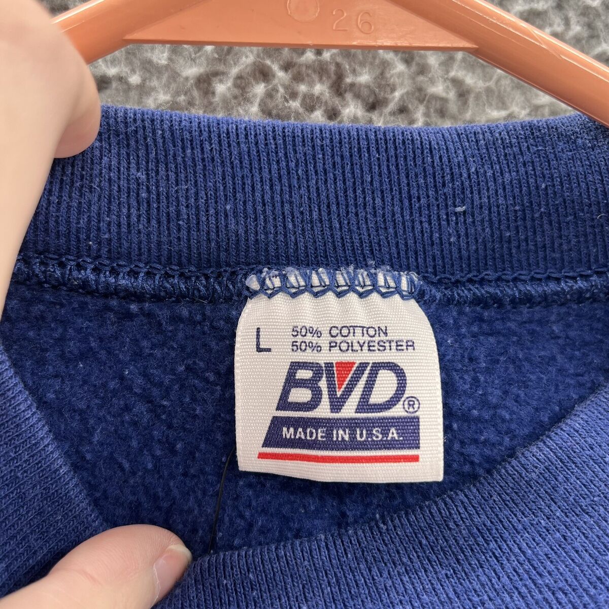 VINTAGE BVD Sweatshirt Men Large Blue Blank Street Wear VINTAGE BVD Sweatshirt Men Large Blue Blank Street Wear