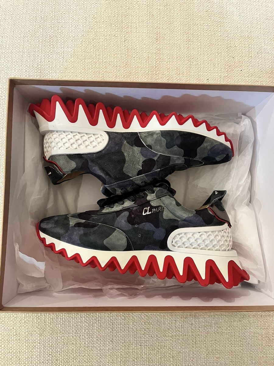 Christian Louboutin Loubishark Camouflage Suede Sneakers 9US/ 42 