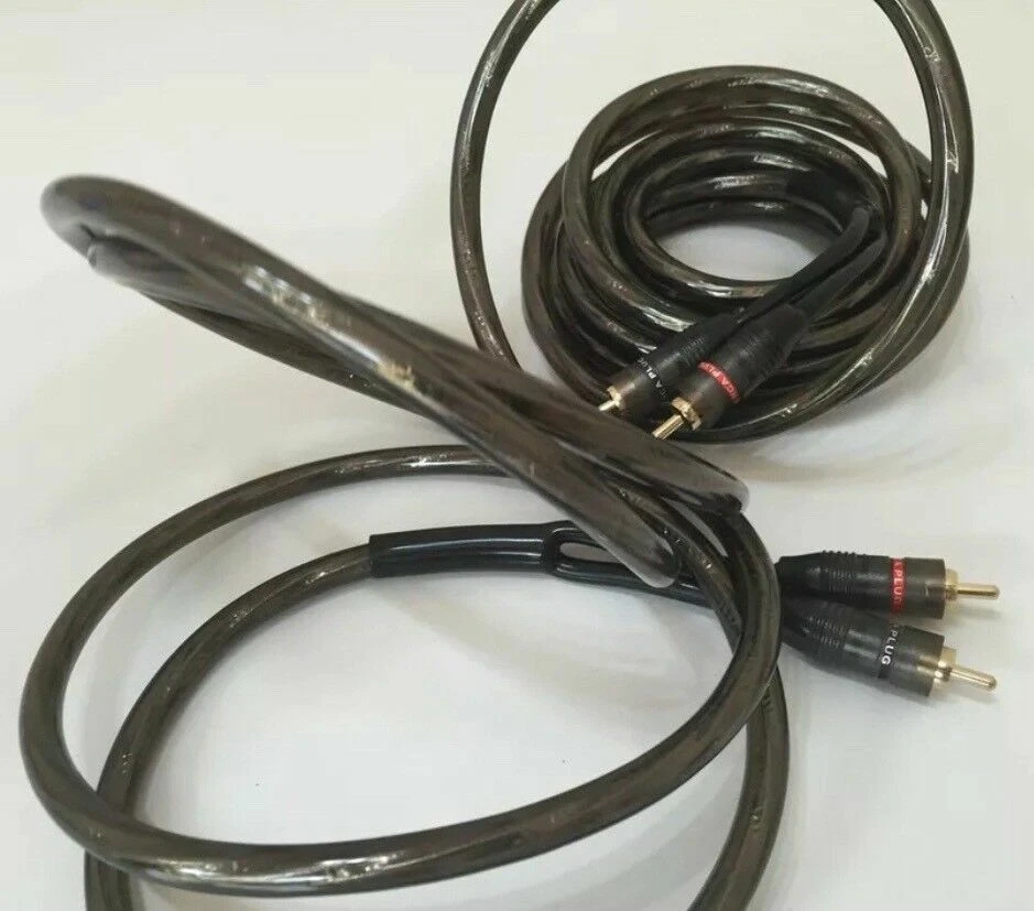 5M RCA Meter Fully Shielded Mono Super High Quality THICK Black Clear Lead Car - Image 3 of 4