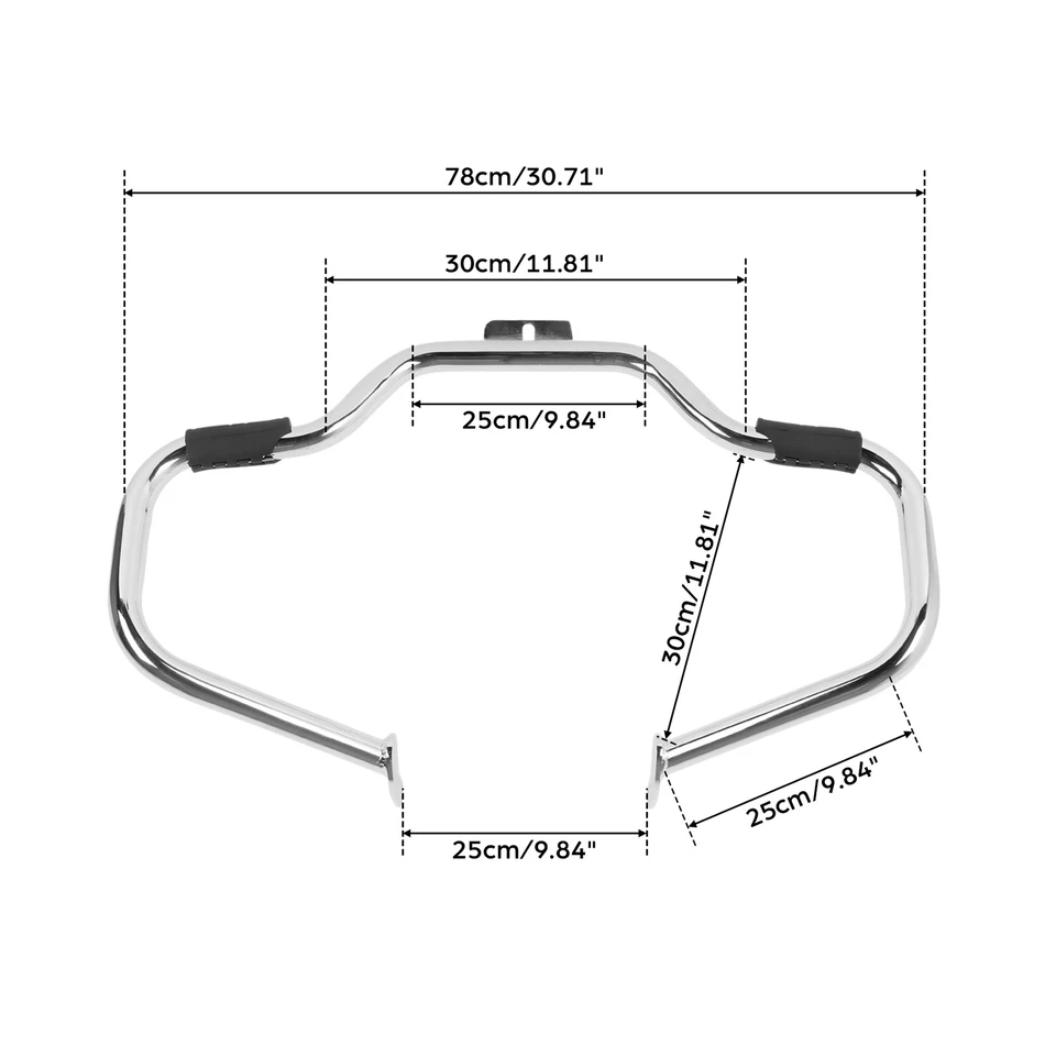 Chrome Engine Guard Bar Fit For Harley Heritage Softail FLSTC FLSTF 2000-2017 - Image 3 of 4