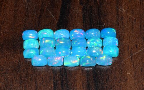 Natural Ethiopian Opal Loose Gemstone Cabochon 4x6MM 23Pcs S-0981 - Picture 1 of 4