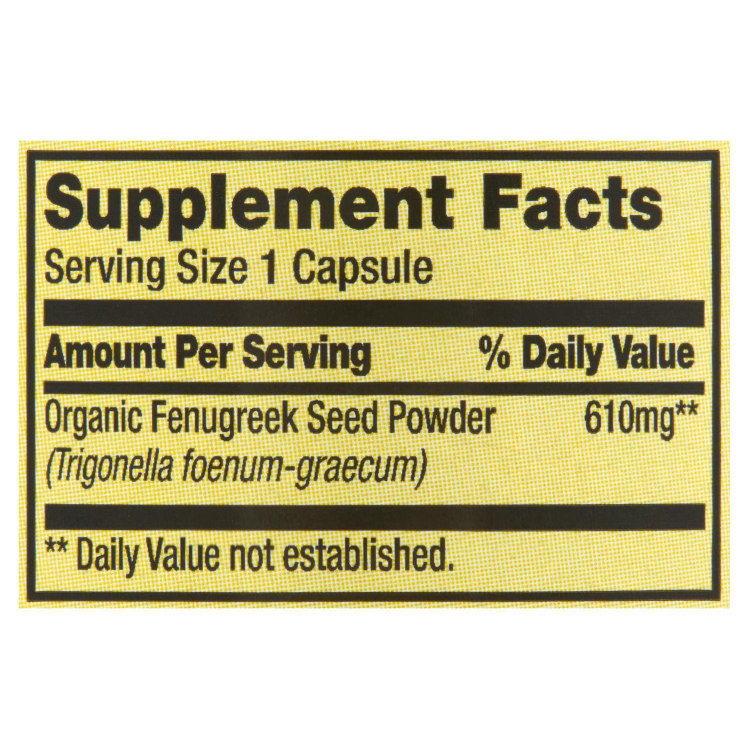 Spring Valley Fenugreek Dietary Supplement 610 mg,100 Ct No artificial