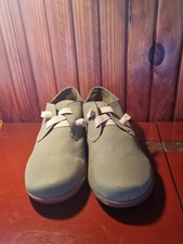 MINKI S 37 NUBUCK LEATHER UPPER/LINING FLAT SHOES ELASTIC ADJUSTABLE CLOSURE NEW