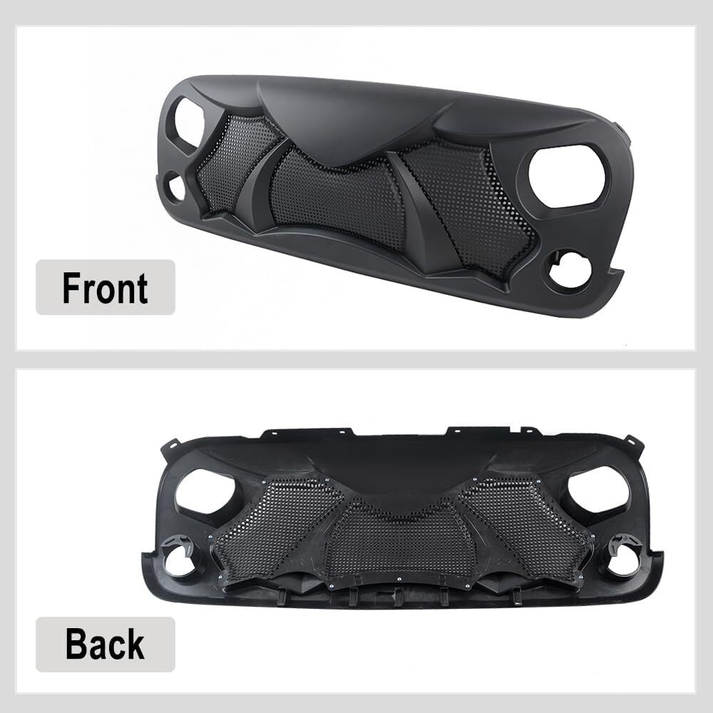 Front Grill Cobra style Grid Grille For 2007-2018 Wrangler Rubicon Sahara JK JKU