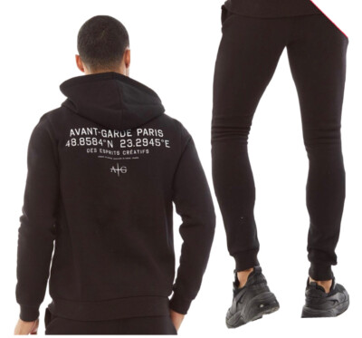 Avant Garde Paris Mens Grid Hoodie Joggers Set Size XXL RRP