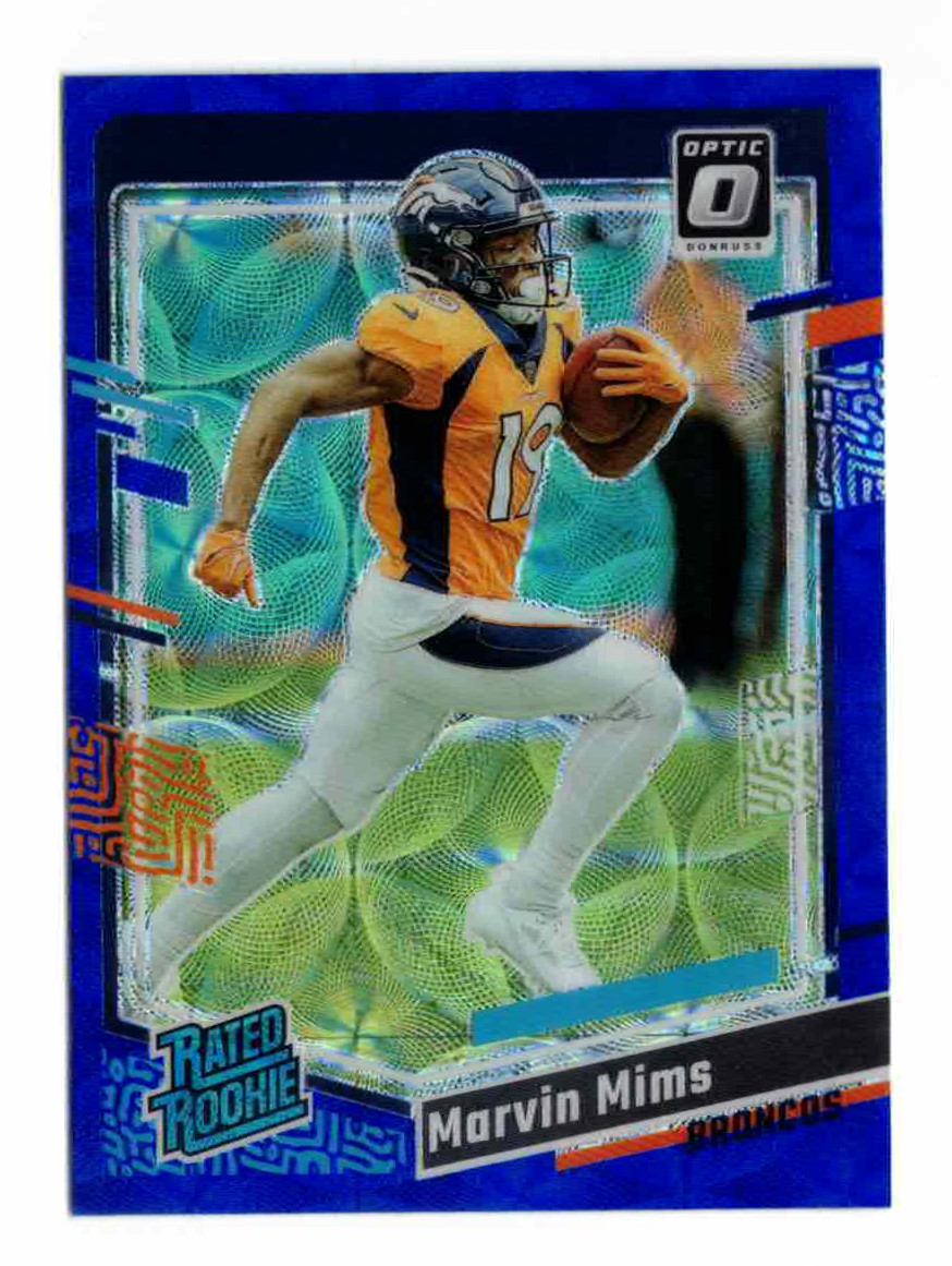 2023 Panini Donruss Optic - Rated Rookie Marvin Mims #231 Blue Scope Prizm (RC)