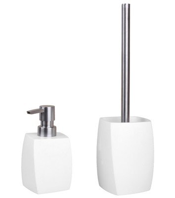 BADEZIMMER SET SEIFENSPENDER MIT PASSENDER WC BÜRSTE BÜRSTENGARNITUR