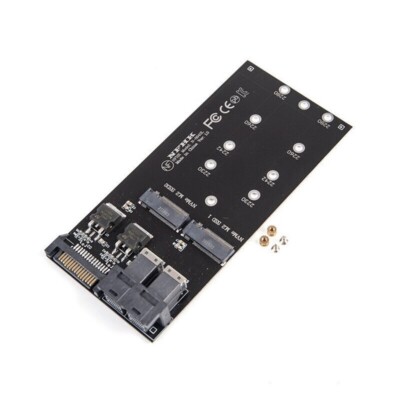 Dual SFF-8643 U.2 to NVMe M.2 M-Key NGFF SSD Adapter Card Converter