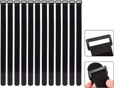 12 Pack 1.5x24 Inch Hook and Loop Cable Straps with Buckles Cord Tie Down Straps