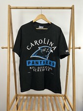 VTG Carolina Panthers 1995 Inaugural NFL Official Football Schedule T-Shirt L