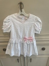 90s Vintage Girls White Lace Dress With Pink Now Size 6