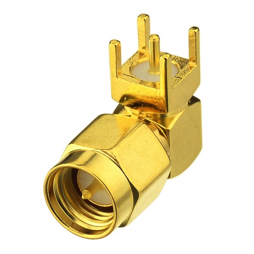 100pcs SMA Plug Male right angle thru hole PCB Mount RF Coax Connector Adapter - Picture 5 of 5