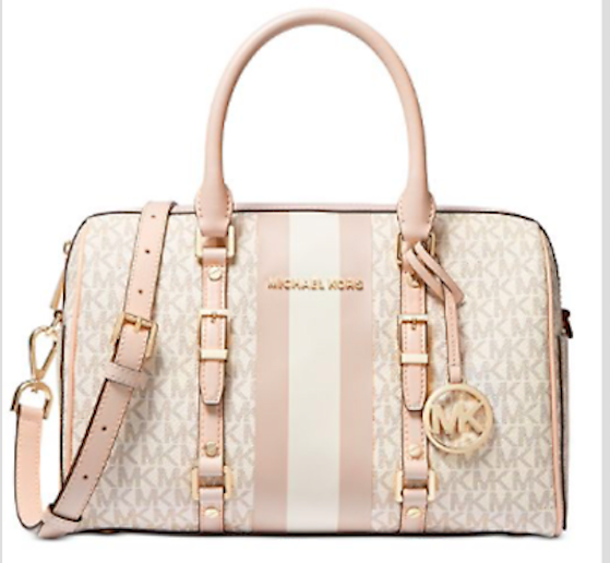 🌺🌹Michael Kors Medium Bedford Travel Leather Duffle Satchel Vanilla